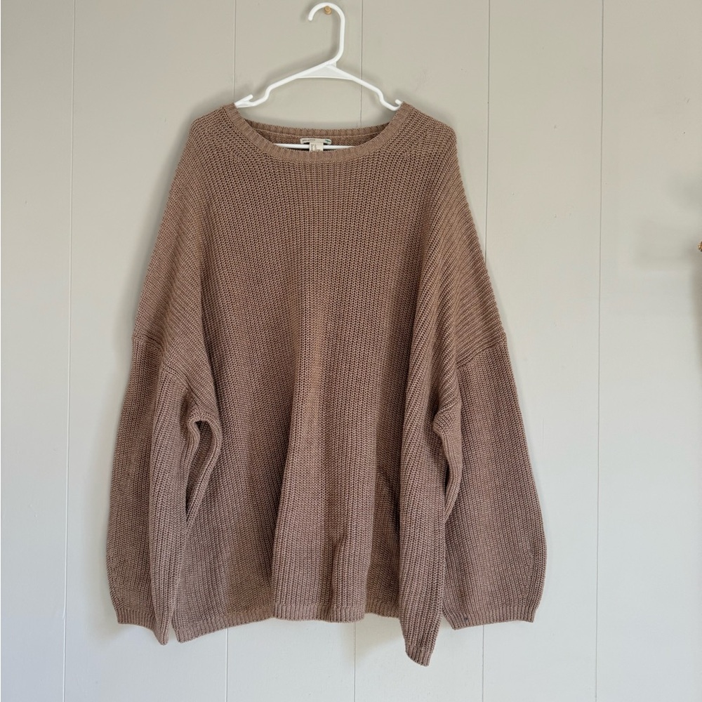 H&M Basic tan/ light brown knit oversized baggy sweater! Women's XL